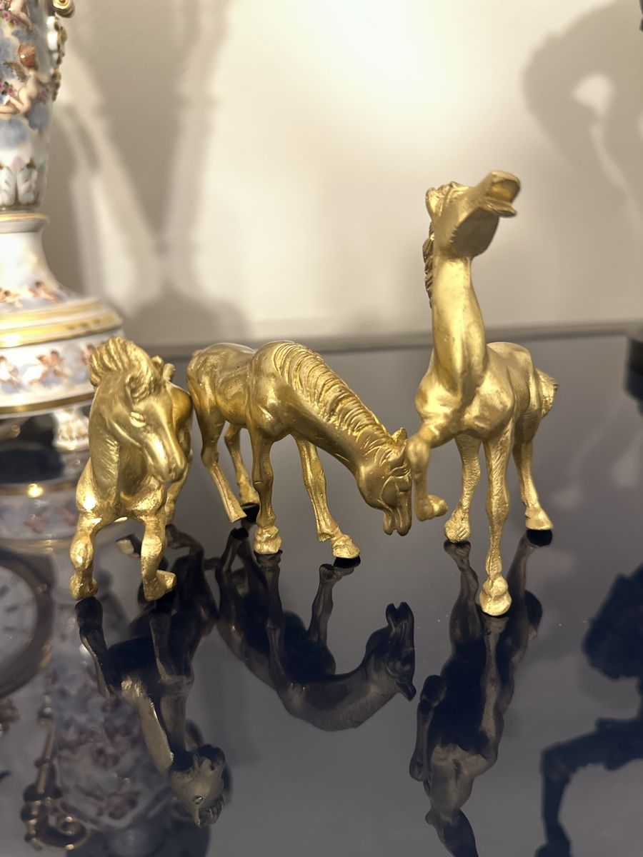 Sculture & Statue: Drei schwere Messing-/Bronzepferde Figuren – Usato da Nebikon venduto da Vanessa2003 1