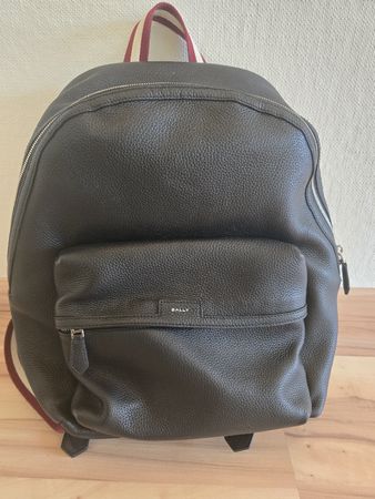 Rucksack Bally Leder schwarz mit Gebrauchsspuren gebraucht