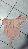 Summer Chic: Rose Bodysuit with Ruffle Detail, Size Small