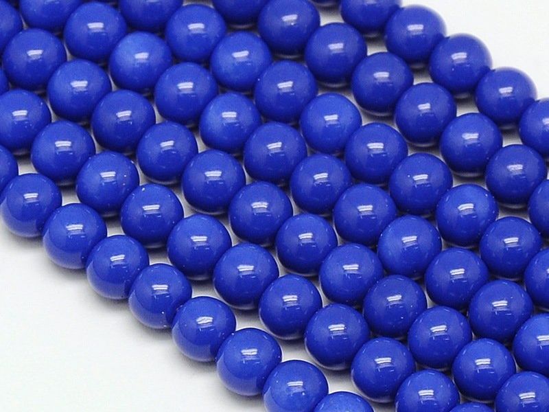 Perle (finte): Glasperlen blau  6mm / 1 Strang, ca. 72 Stück – Nuovo e nell'imballaggio originale da Stallikon venduto da perlenliebe
