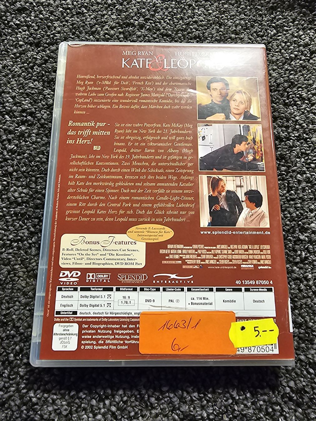 Tutti i DVDs: Kate & Leopold (21140) – Usato da Ruswil venduto da jan_bxl5 1