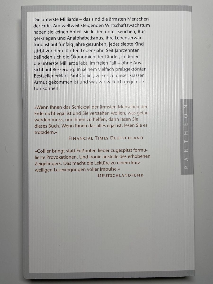 Libri: Die unterste Milliarde, Paul Collier – Nuovo (secondo la descrizione) da Abtwil SG venduto da mikes201 1