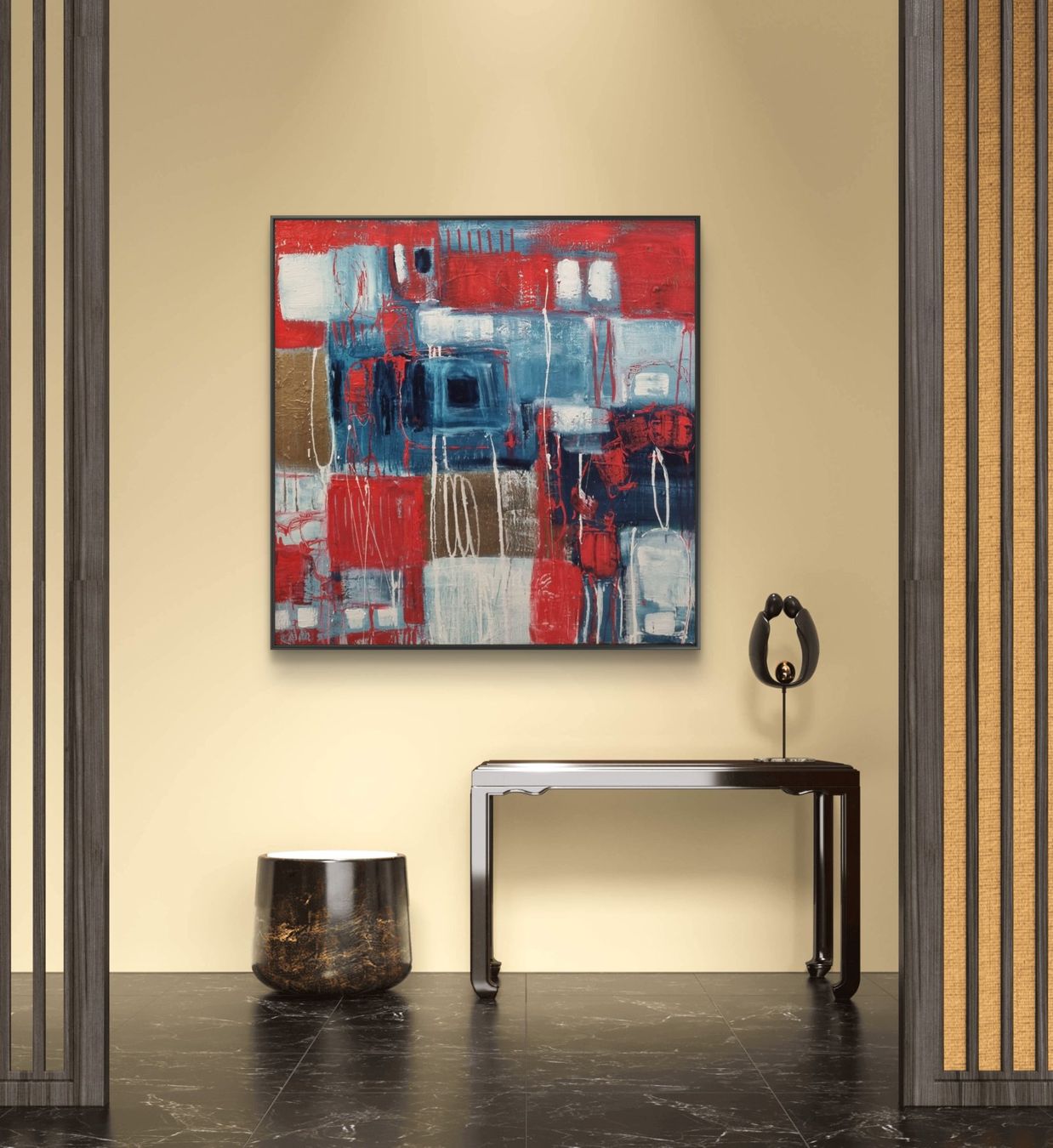 Tableaux: Originales abstraktes Bild 80x80cm mit Rahmen – Neuf (Voir description) à Urdorf par Contra8 6