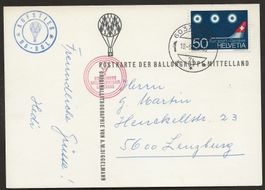 1968 Ballon Schweiz Lenzburg Root Luftpost