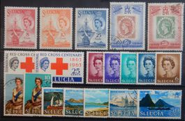 St. Lucia British Lot mit alten Werten V