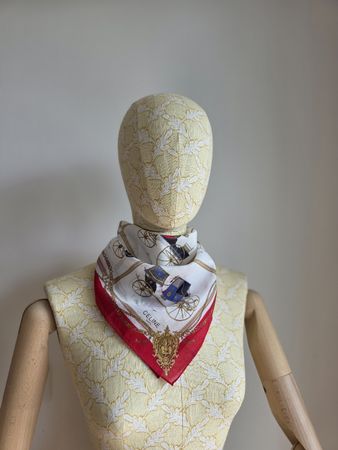 Celine Vintage Baumwollschal – 48 × 48 cm