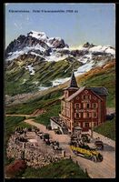 AK Klausenstrasse, Hotel Klausenpasshöhe mit Touristenbus au