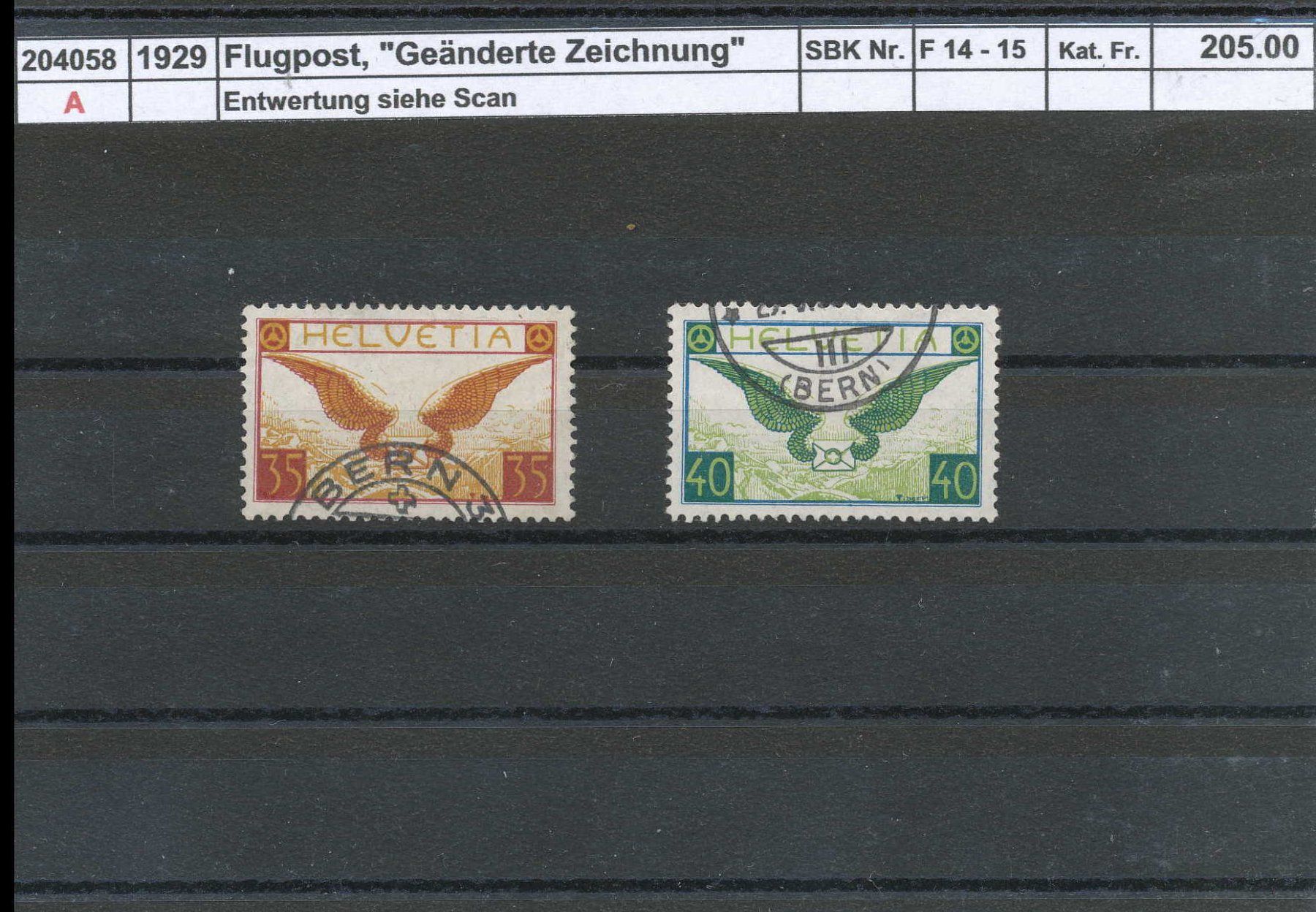 Tutti i francobolli: 1929 Flugpost, "Geänderte Zeichnung", gestempelt – Usato da Winterthur venduto da Zupogeru