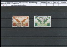 1929 Flugpost, "Geänderte Zeichnung", gestempelt
