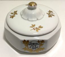Deckeldose Langenthal weiss 1925 Dekor Turnfest Bern 1927