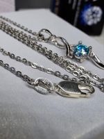 Collier argent avec diamant de moissanite de 0,5 ct certifié