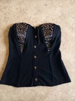 Schwarzes Bustier Top ohne Träger - Grösse S