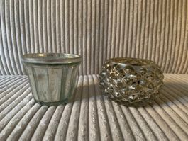 2 silberne Windlichter von Miljögarden