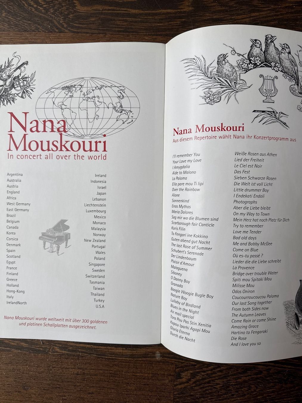 Dokumente: Nana Mouskouri Konzertprogramm Farewell World Tour – Neu (gemäss Beschreibung) aus Zürich von Tarafo5 5