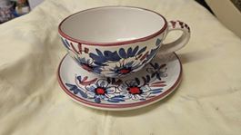 Grande set da colazione in ceramica fiorata