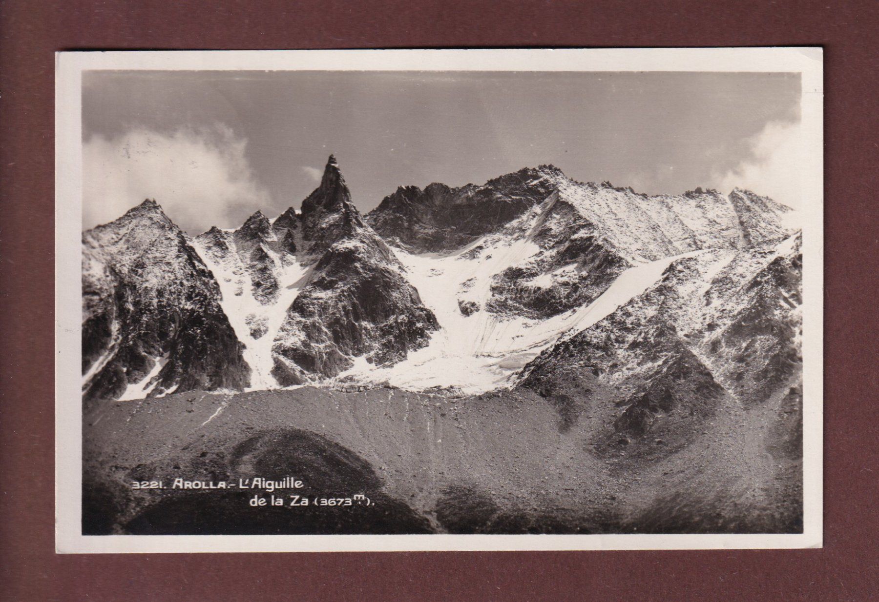 Ansichtskarten: AROLLA - Aiguille de la Za - 1921 – Gebraucht aus Pully von nicecards-shop