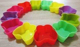 12x Silikon Muffin Formen Schmetterlinge backen Teig Form
