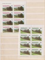 4 Kleinbogen Tanzania. zum Thema "Lokomotiven". Postfrisch.