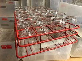 LTU Metal Glass rack + 24 Edelweiss glasses Atlas