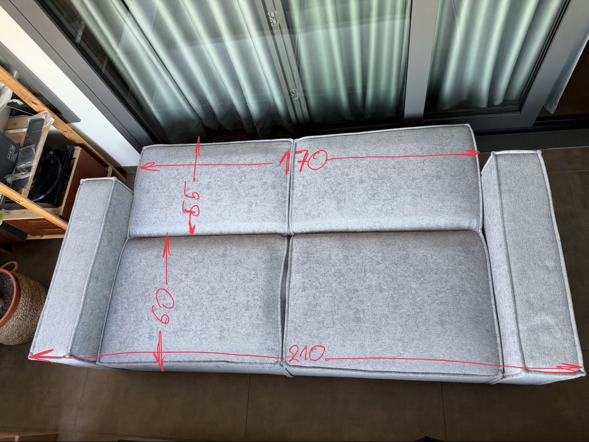 Sofas: Komfortables klappbares 2er-Sofa in Grau 210cm – D'occasion à Zürich par mic_pwc6 1
