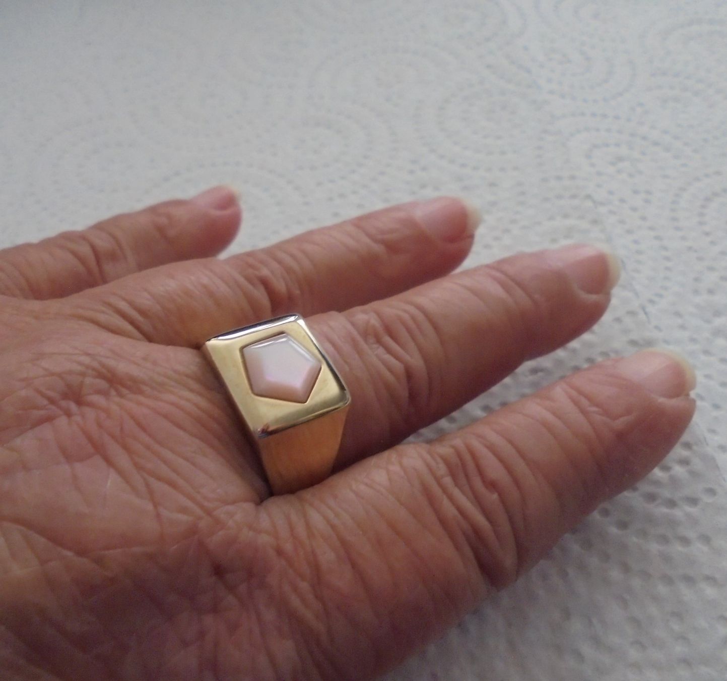 Anelli: Echtschmuck: Perlmutt-Silberring vergoldet / 56 – Nuovo (secondo la descrizione) da Zuchwil venduto da maumauchi 5