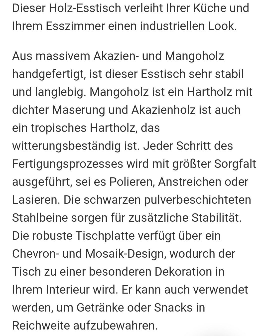 Tavoli: Esstisch Mango-/Akazienholz Neu – Nuovo e nell'imballaggio originale da Faulensee venduto da sto_6pnc 4