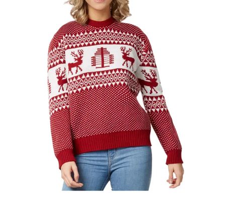 neuer Damen Weihnachtspullover  Grösse M, rot/weiss
