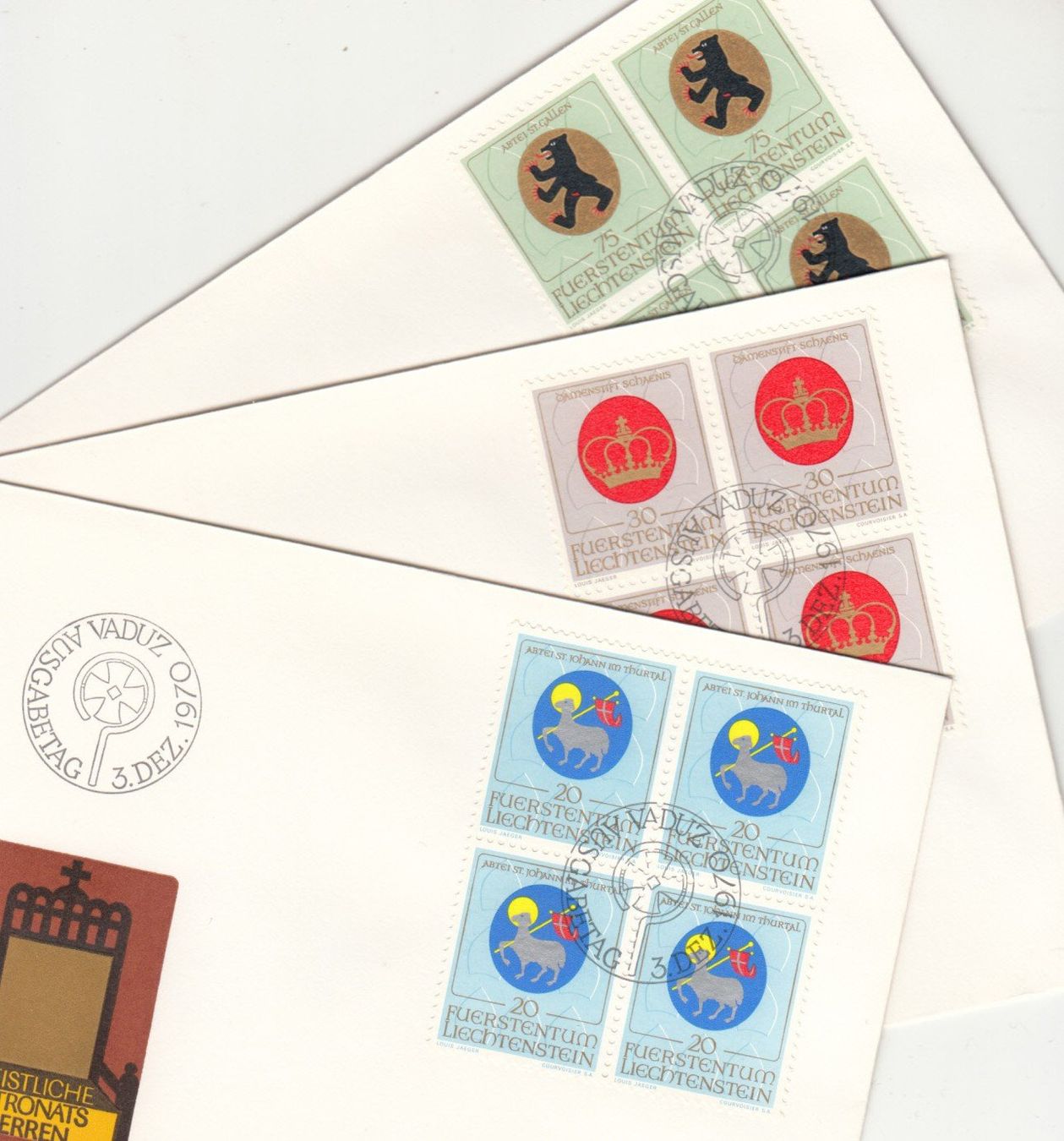 Tutti i francobolli: LBK 470 - 472 im 4er-Block FDC – Usato da Bürglen TG venduto da StampGraf