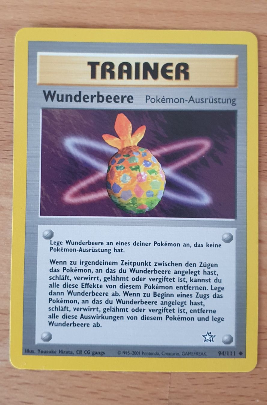 Pokémon Sammelbilder & Trading cards: Pokémon Trainer Wunderbeere  94/111 DE von 1995-2001, – Gebraucht aus Jona von kol_2kl8