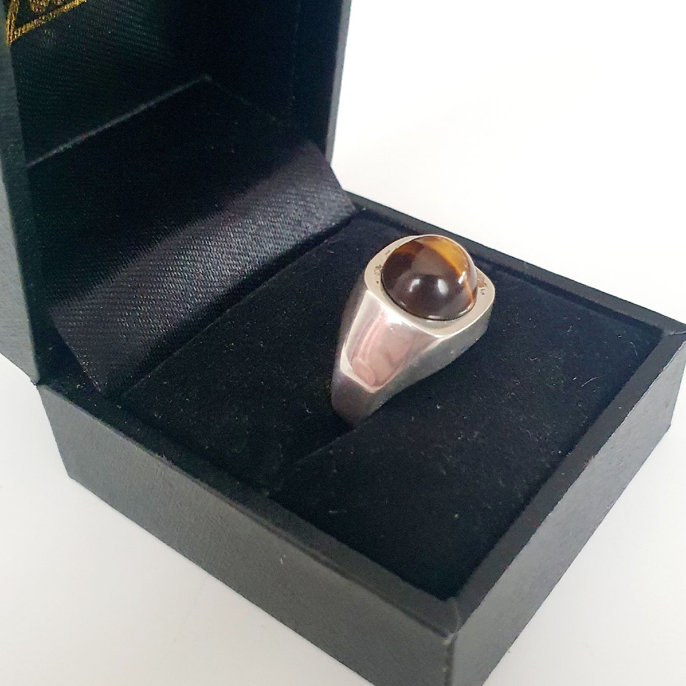 Anelli: Silberring 835 mit Tigerauge Edelstein, Grösse 15.9 mm – Usato da Kreuzlingen venduto da Wunderkiste123 5