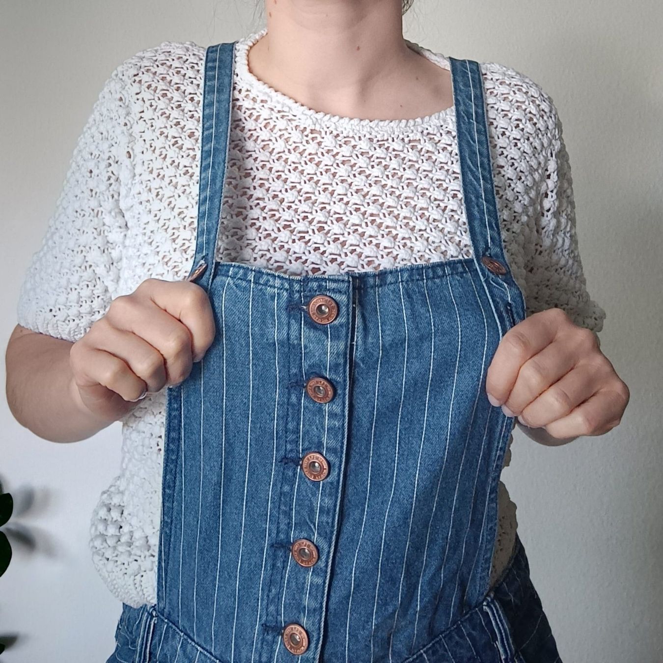 Jumpsuits: 100 cotton -Dark denim dungarees with white stripes - size S – Gebraucht aus Rotkreuz von Prelovedswitzerland 2