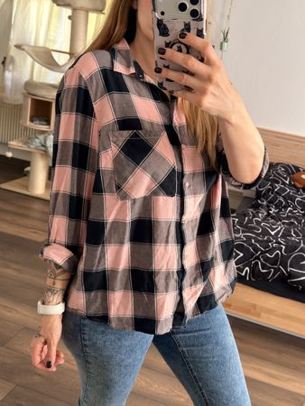 Carohemd Damen Grösse L rosa kariert gebraucht