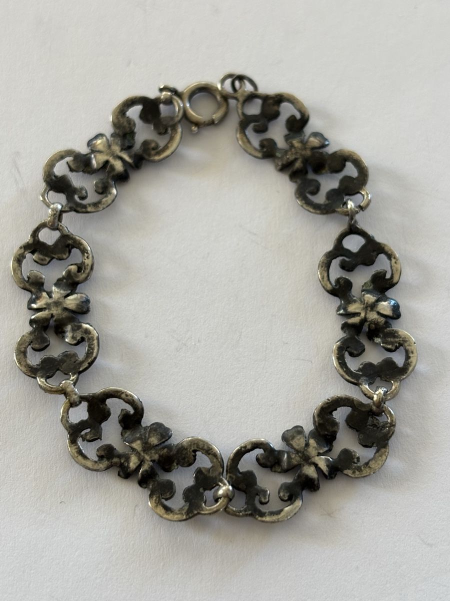 Bracciali & Braccialetti: Armband Blumenmuster Silber 835 alt verziert – Usato da Langnau am Albis venduto da flusspflege 4