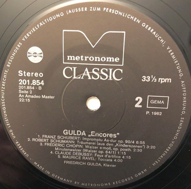 Dischi in vinile: Gulda - Encores (LP) – Usato da Grüningen venduto da azulamarillo_vinyl 3