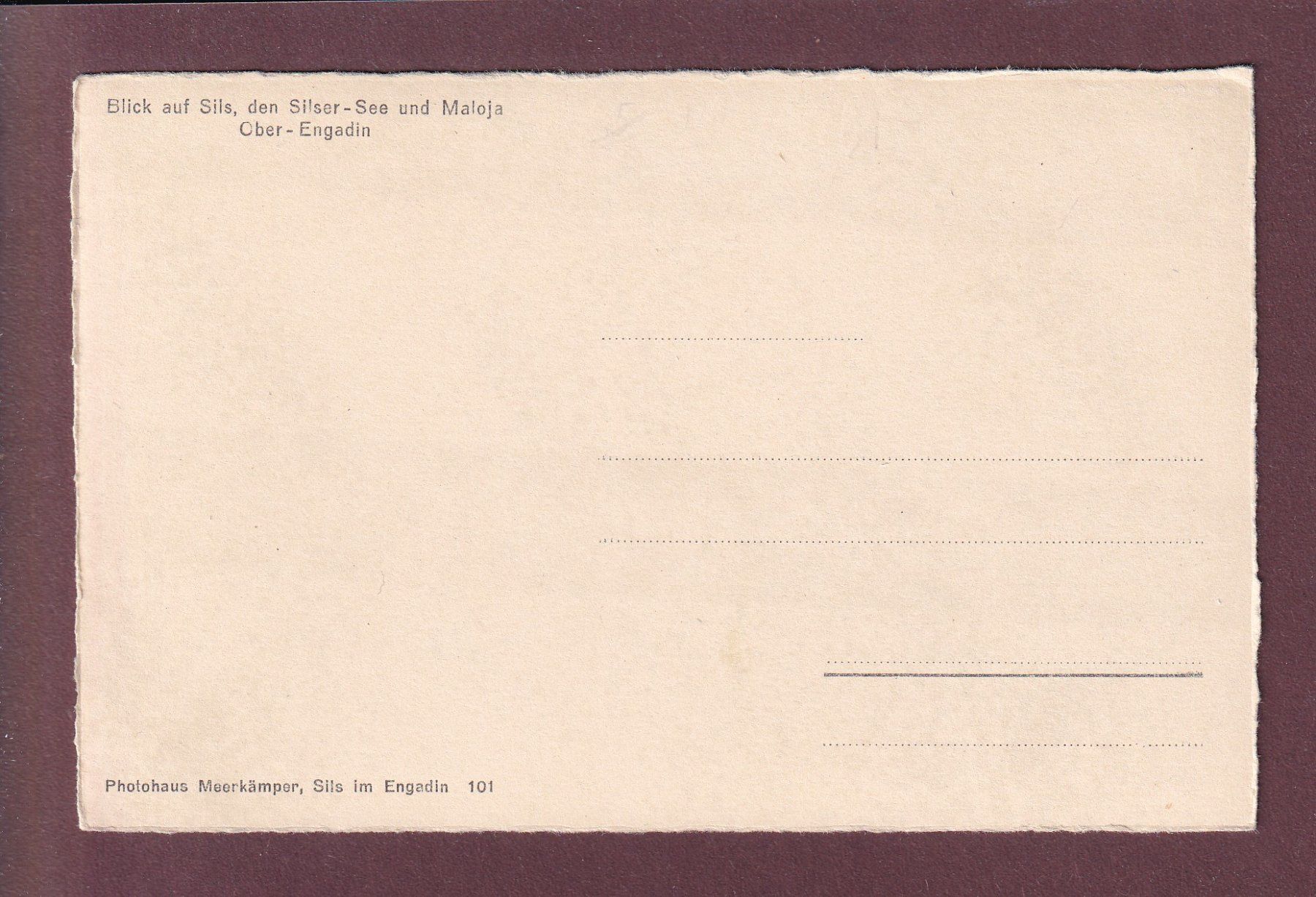 Cartoline postali: SILS - Silsersee - Maloja – Usato da Pully venduto da nicecards 1