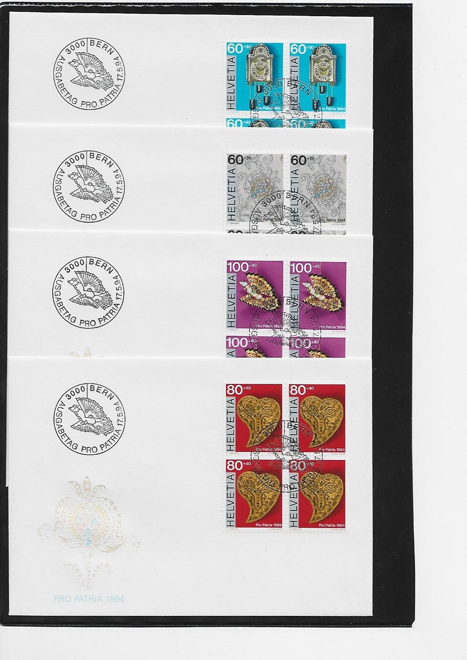 Alle Briefmarken: 1994 PP  4x FDC 4 er – Gebraucht aus Rheinau von loxis