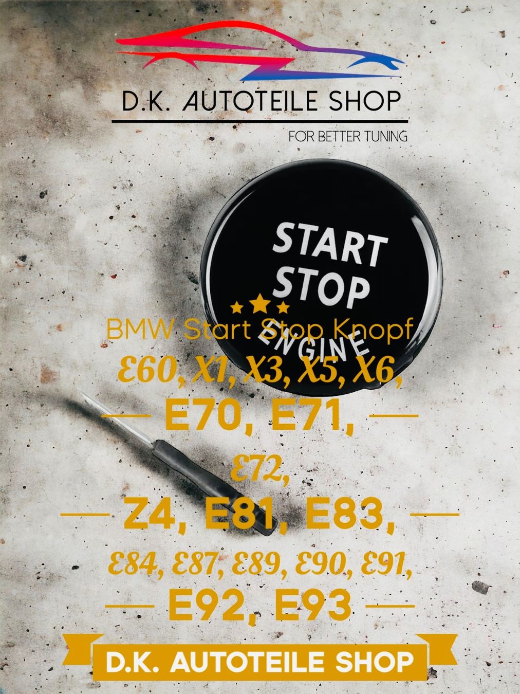 BMW Autres accessoires p. véhicule: BMW Start Knopf E60 E70 E71 E81 E83 E84 E87 E89 E90 E91 E92 – Neuf avec emballage d'origine à Balsthal par D.K.Autoteile8