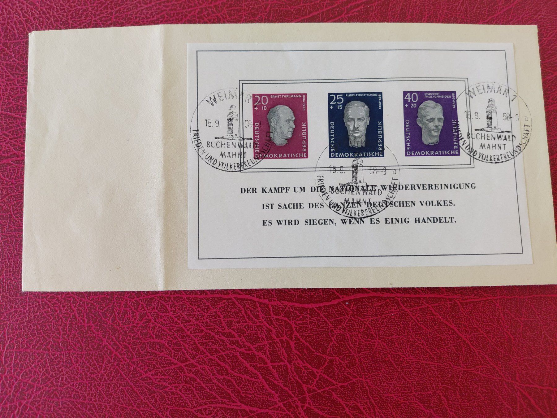 Alle Briefmarken: Super ET Blockbrief DDR 1958 – Gebraucht aus Horw von Onurb008
