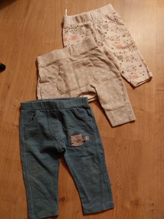 Baby Hosen Set, Gr 62/68, 3 Teile, Katzen Sujet