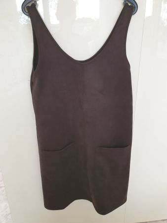 Kleid Hängerkleid Wildlederimitat Gr. 38 Trägerkleid Mini