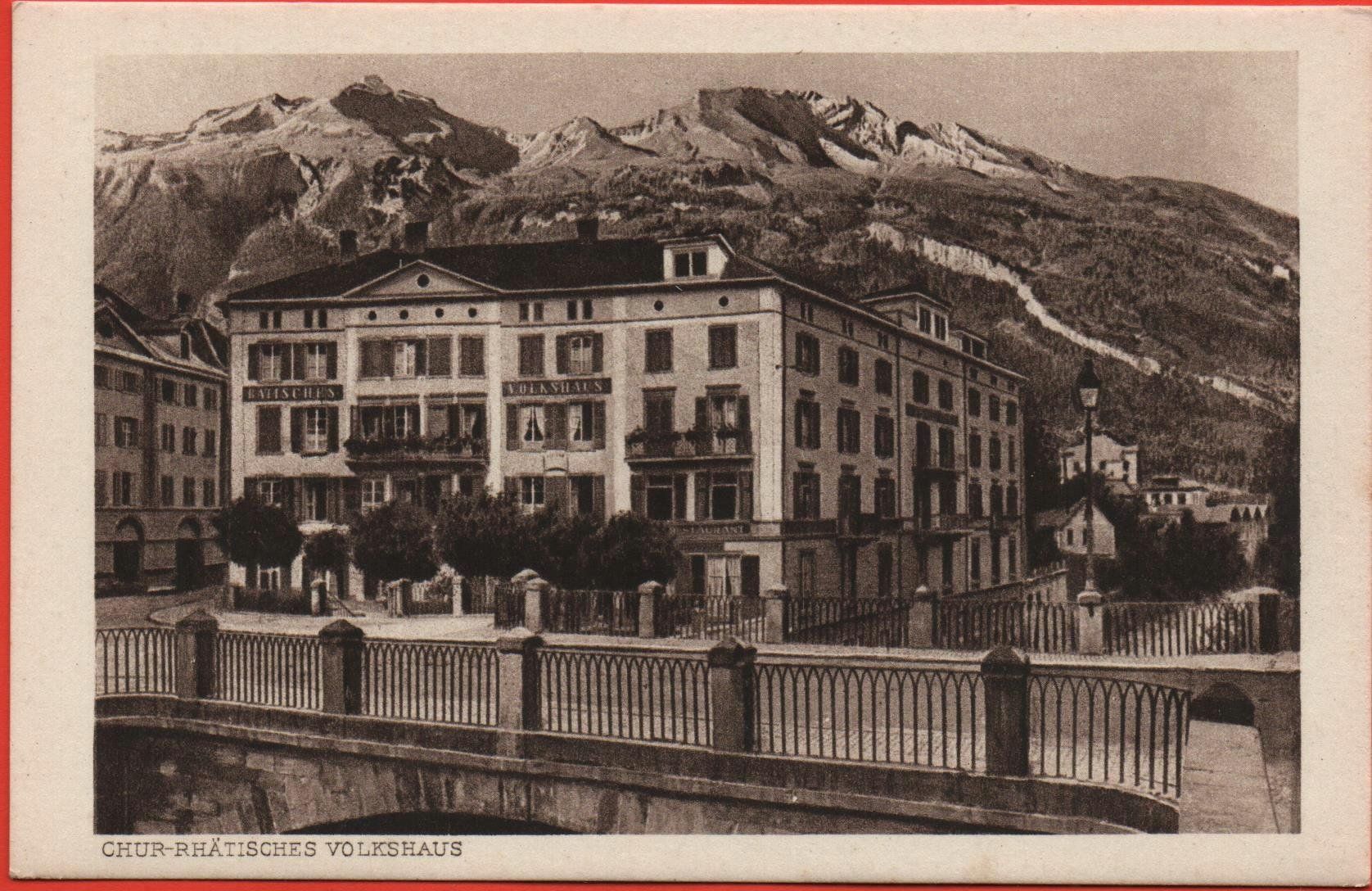 Cartoline postali: CHUR Rhätisches Volkshaus – Nuovo (secondo la descrizione) da Jona venduto da philajona