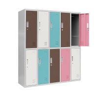 Schliessfachschrank 10 Fächer Umkleideschrank Pastellfarben