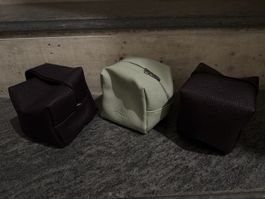 Etihad Airways Leder Kosmetiktasche, Lila, Neuwertig!