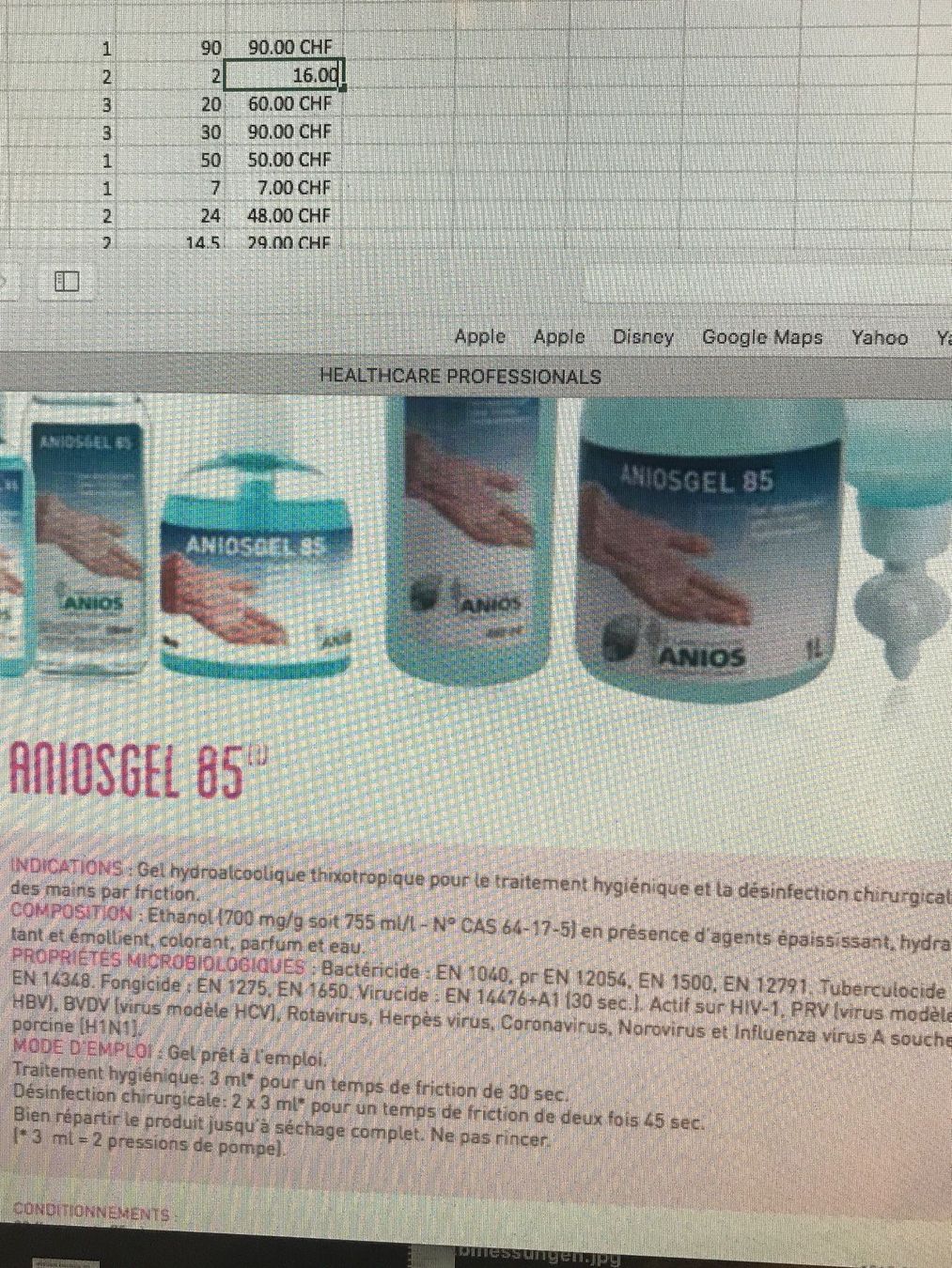 Medizinische Pflegemittel: 2*500 ml Desinfektionsmittel, Gel – Neu und originalverpackt aus Muttenz von Susanne81002 2