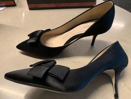 Bronx  Pumps Gr.37 Satin Seide Schleife, kl. Absatz, wie NEU