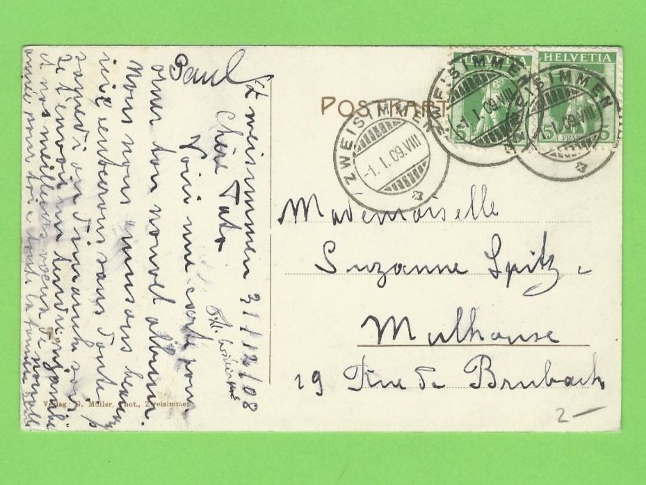 Cartoline postali: Zweisimmen mit Wildstrubel – Usato da Zürich venduto da t24_de 1