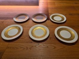 Edle Goldrand-Teller, 6 Stk., sehr guter Zustand