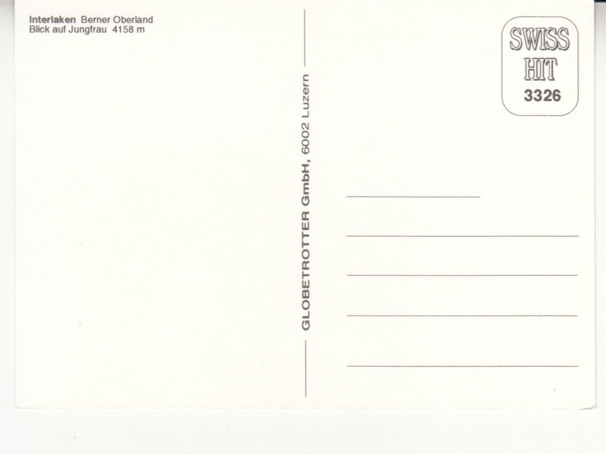 Ansichtskarten: Interlaken ca. 1980 – Gebraucht aus Bürglen TG von StampGraf 1