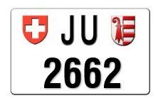 Ecriteaux: Plaque moto JU 2662 – Neuf avec emballage d'origine à Delémont par OVJ