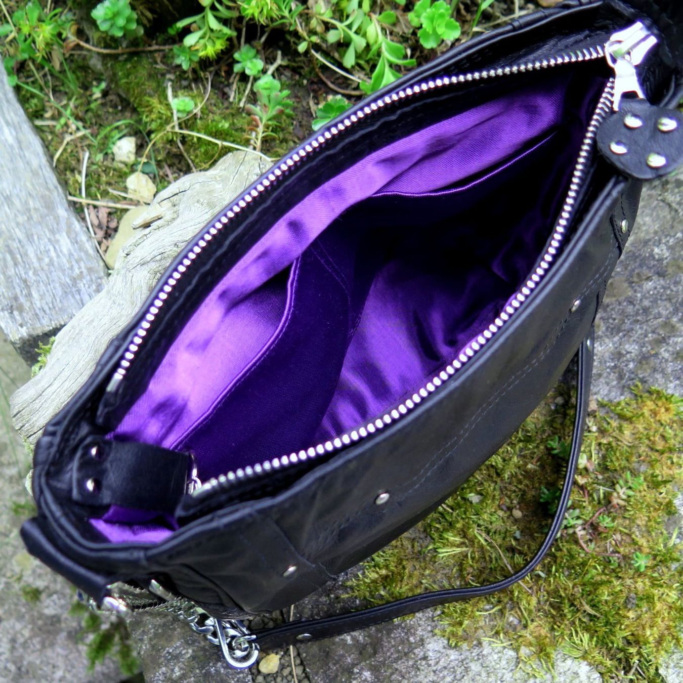 Borse da donna: schwarze Ledertasche Damen, Umhängetasche mit Fransen – Nuovo e nell'imballaggio originale da Trimbach venduto da ps-lederwerk 8